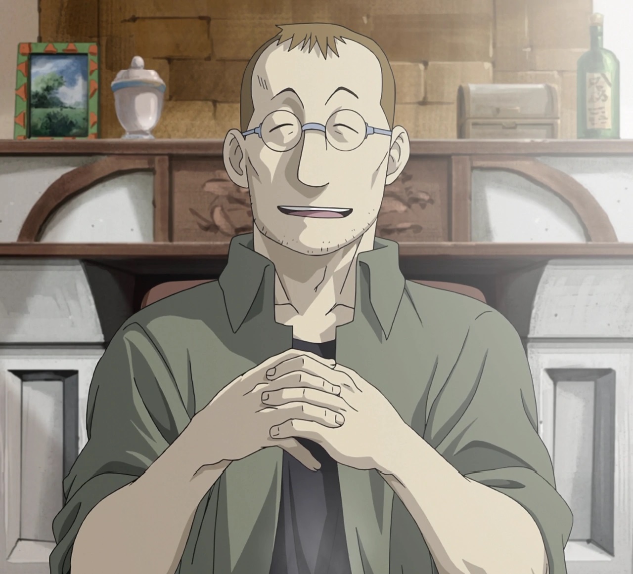 En la fotografía aparece el personaje Shou Tucker del anime FullMetal Alchemist