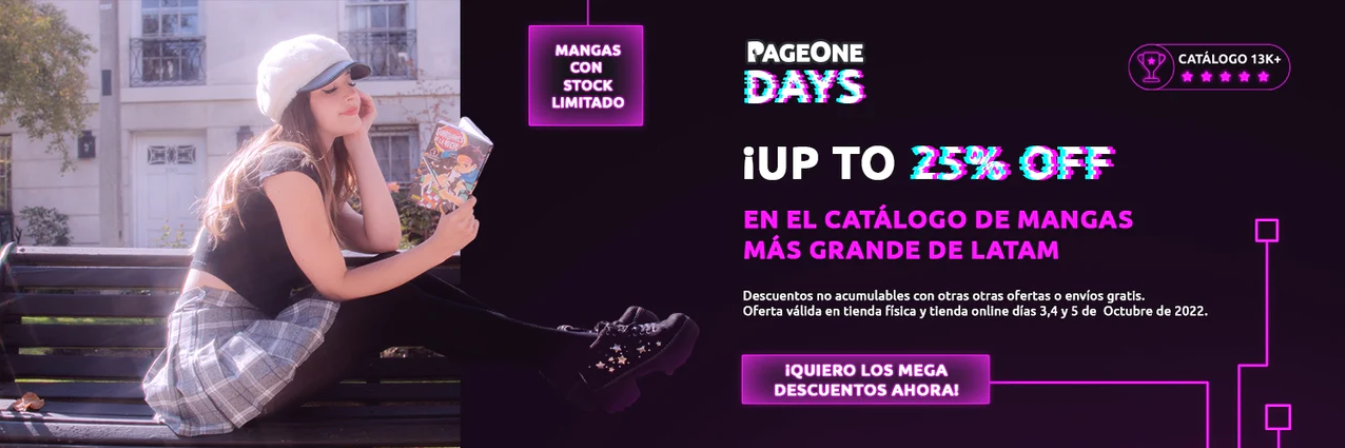 Page One Cyber Day Banner de Page One para el Cyber day. Hasta 25% de descuento.
