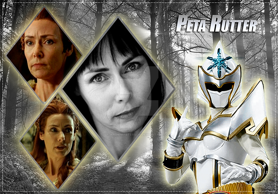Peta Rutter actriz neozelandesa. Fue conocida por su papel de Udonna, la White Mystic Ranger y mentora en Power Rangers Mystic Force.