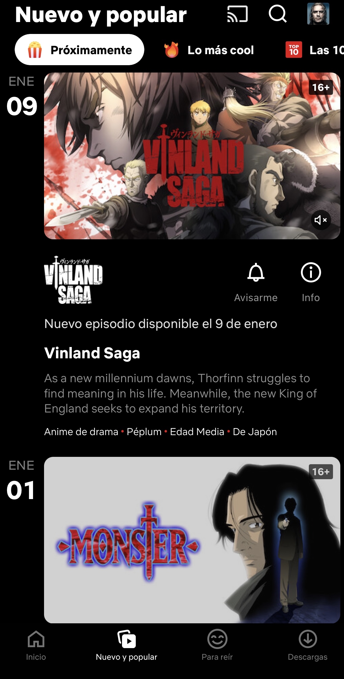 Pantallazo desde la app de Netflix