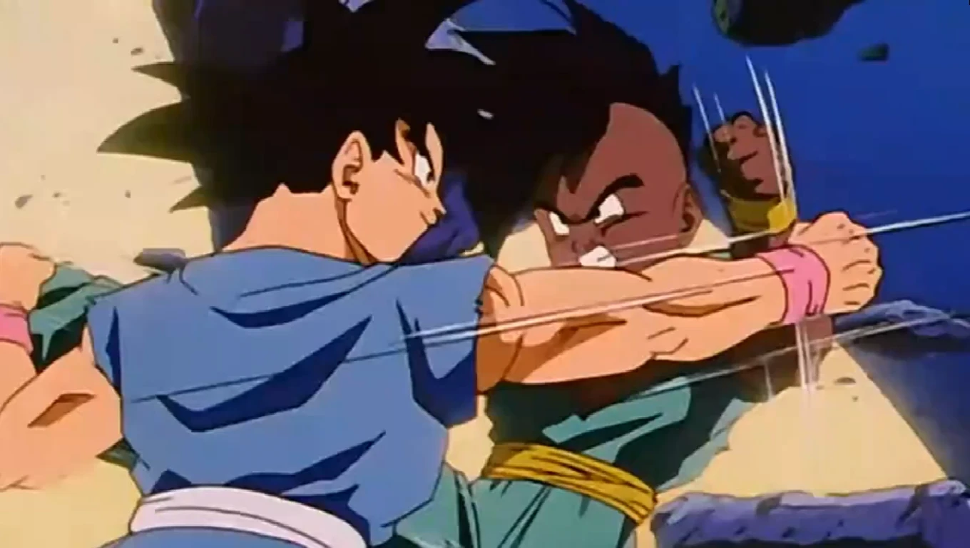 Goku entrenando con Uub
