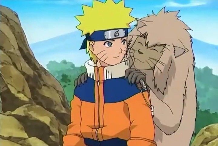 Naruto junto a un ya más grande Onbu