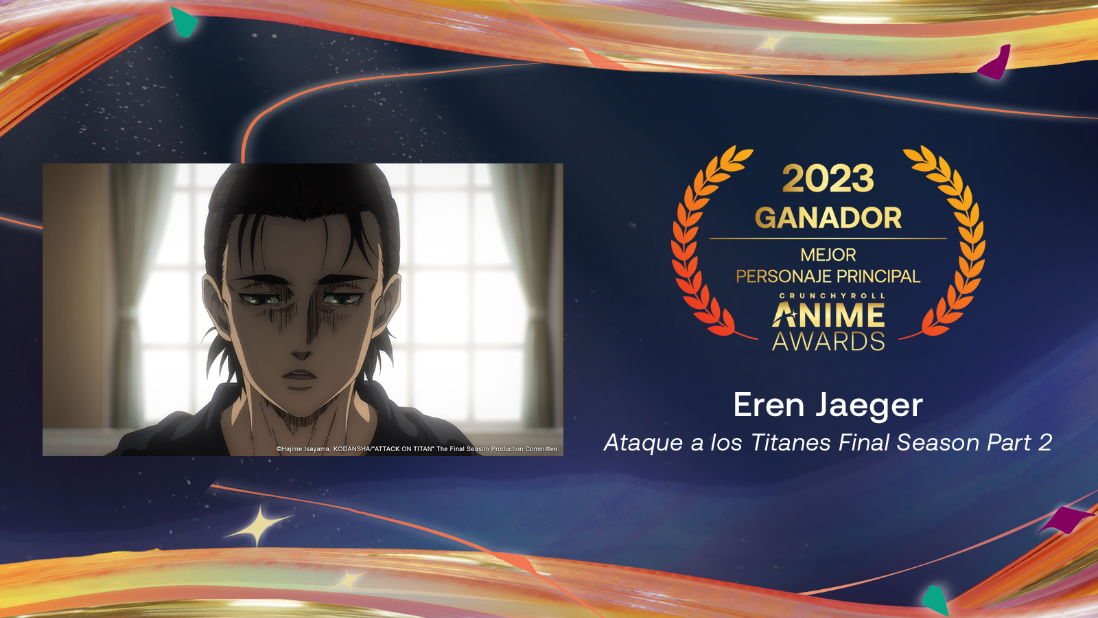 Mejor Personaje Principal Eren Jaeger, Attack on Titan Final Season Part 2