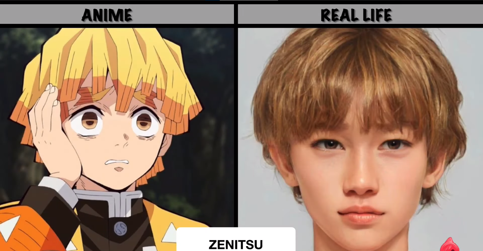 Zenitsu en la vida real