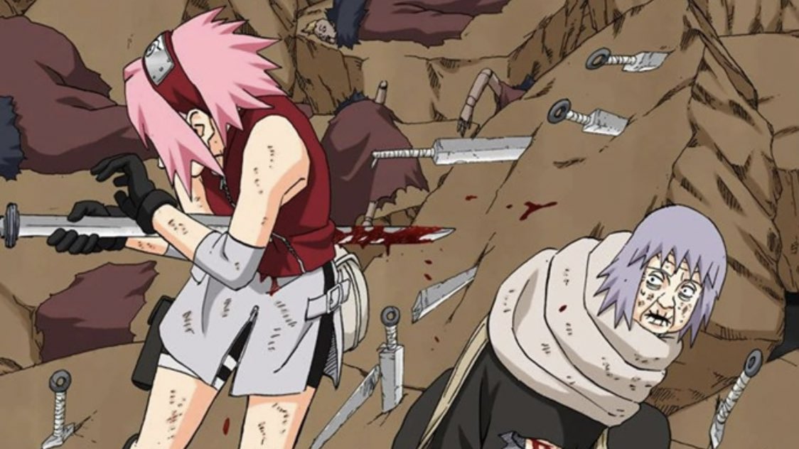 Sakura y Chiyo vs Sasori 