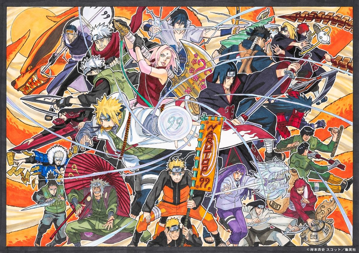Ilustración de los 22 personajes más populares de Naruto