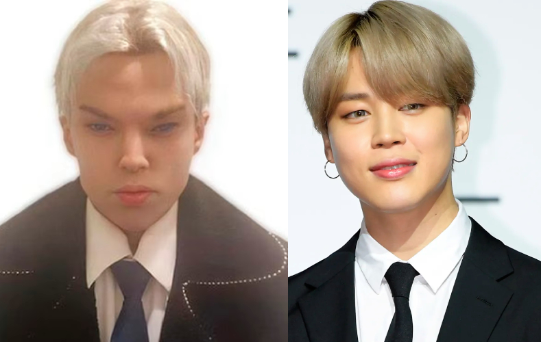 A la izquierda Saint Von Colucci y a la derecha Jimin de BTS