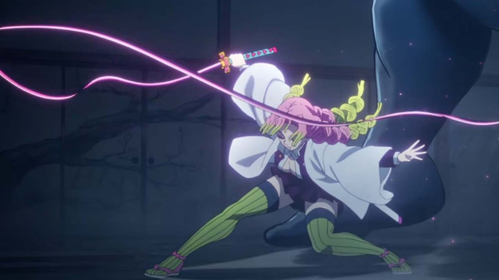 La espada de Mitsuri se parece a un látigo gracias a su flexibilidad