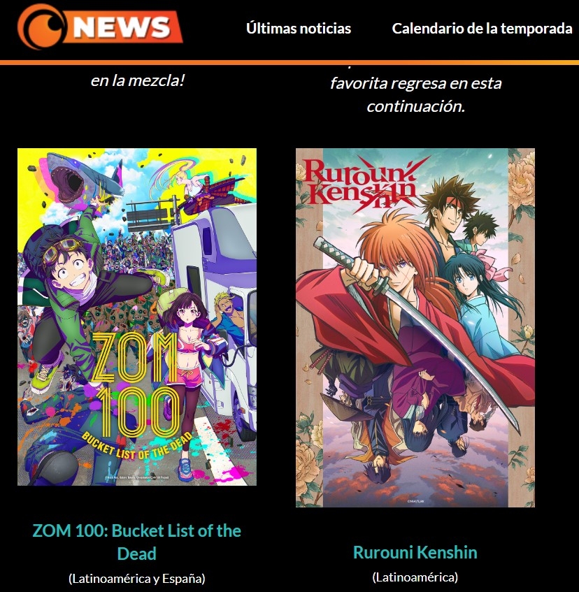 Pagina Web de Crunchyroll