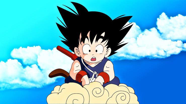 Goku de los noventa en la Nube Voladora