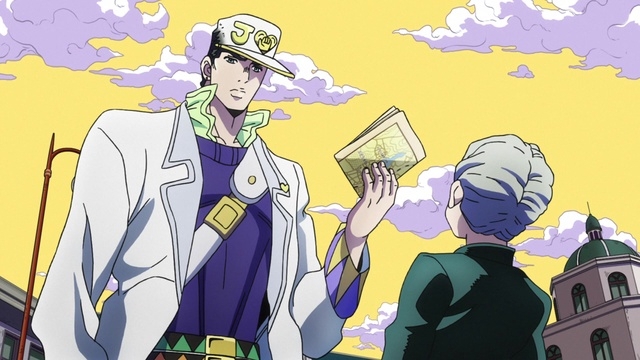 Jotaro en Diamond is Umbreakable junto a Koichi Hirose