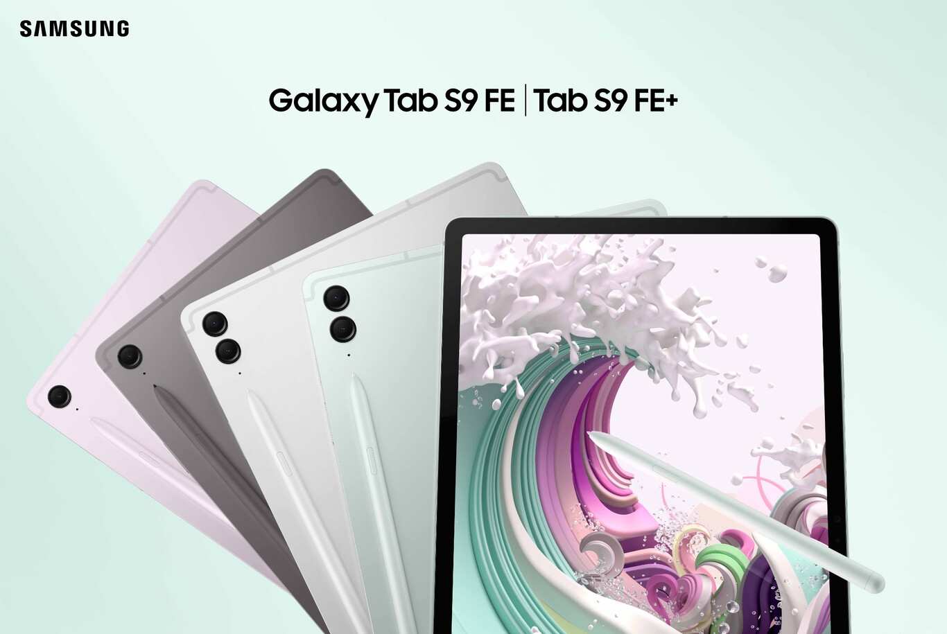 Poster del nuevo Samsung Galaxy Tab S9 FE y S9 FE+