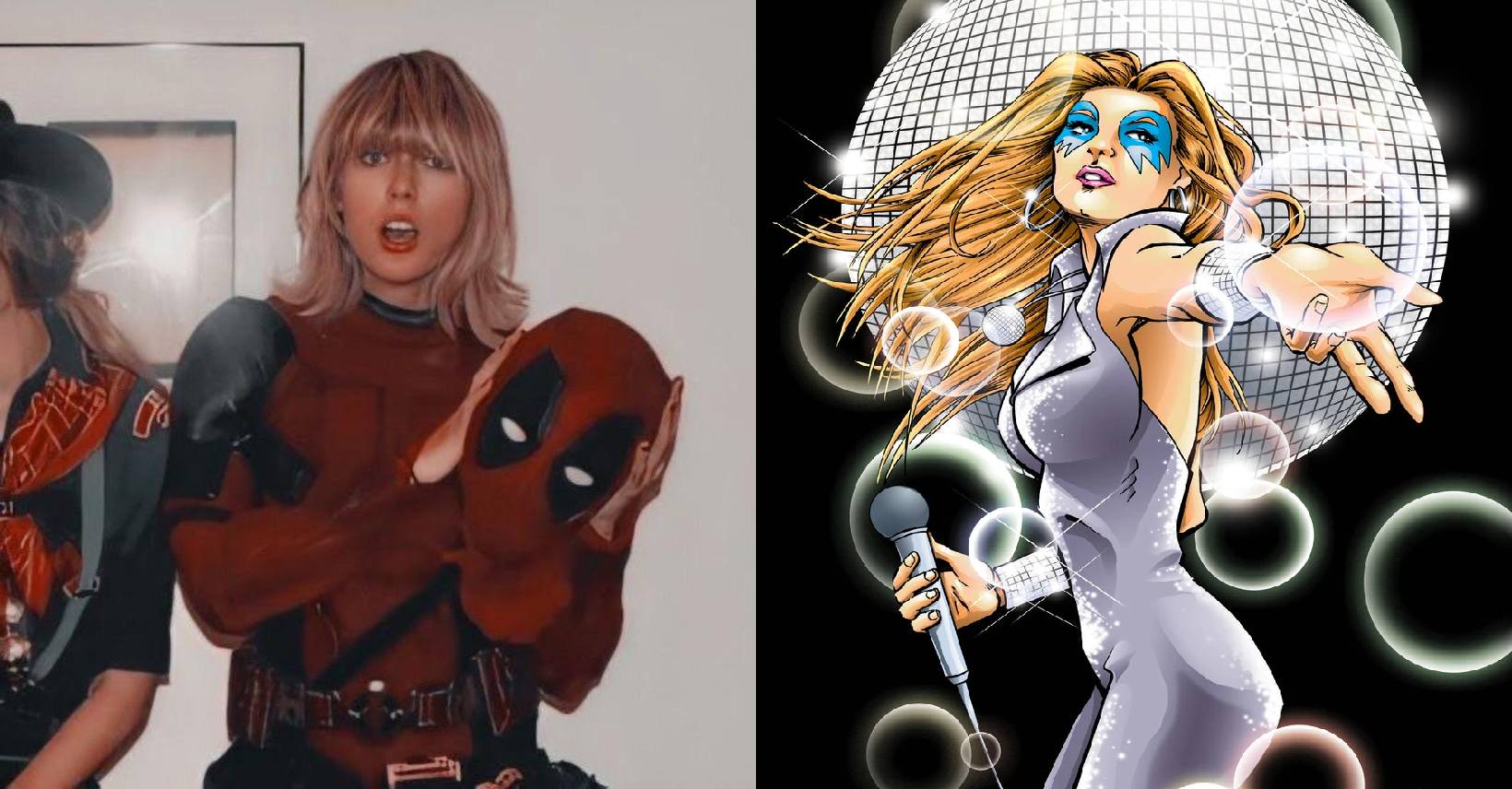 Taylor Swift como Deadpool y el diseño de Dazzler