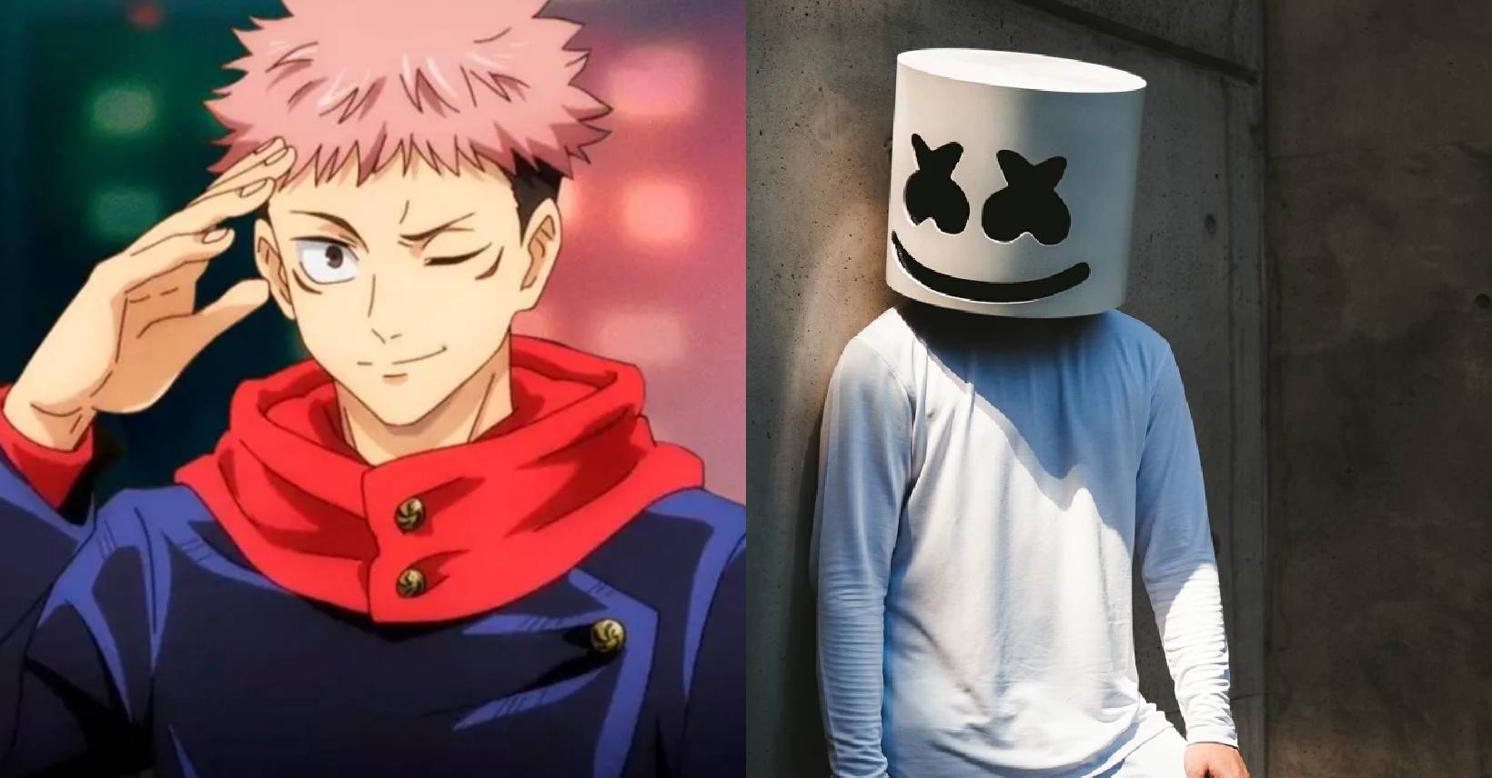 Yuji Itadori de Jujutsu Kaisen y Mrashmello