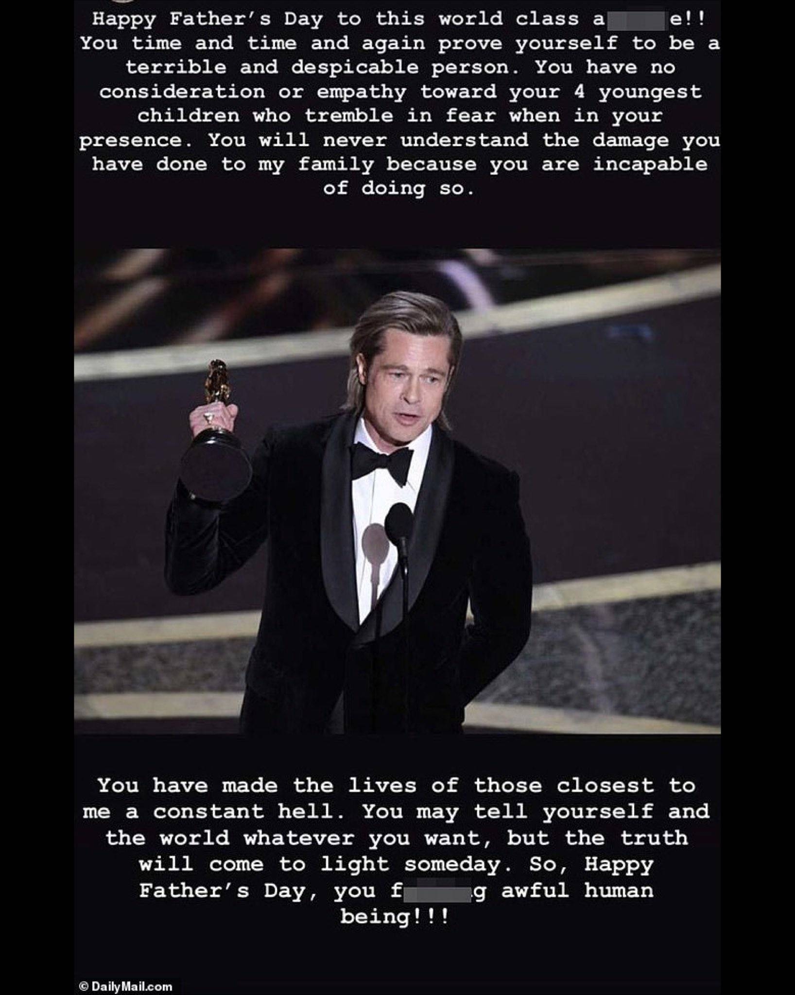 Mensaje de Pax, hijo de Brad Pitt Mensaje de Pax, hijo de Brad Pitt