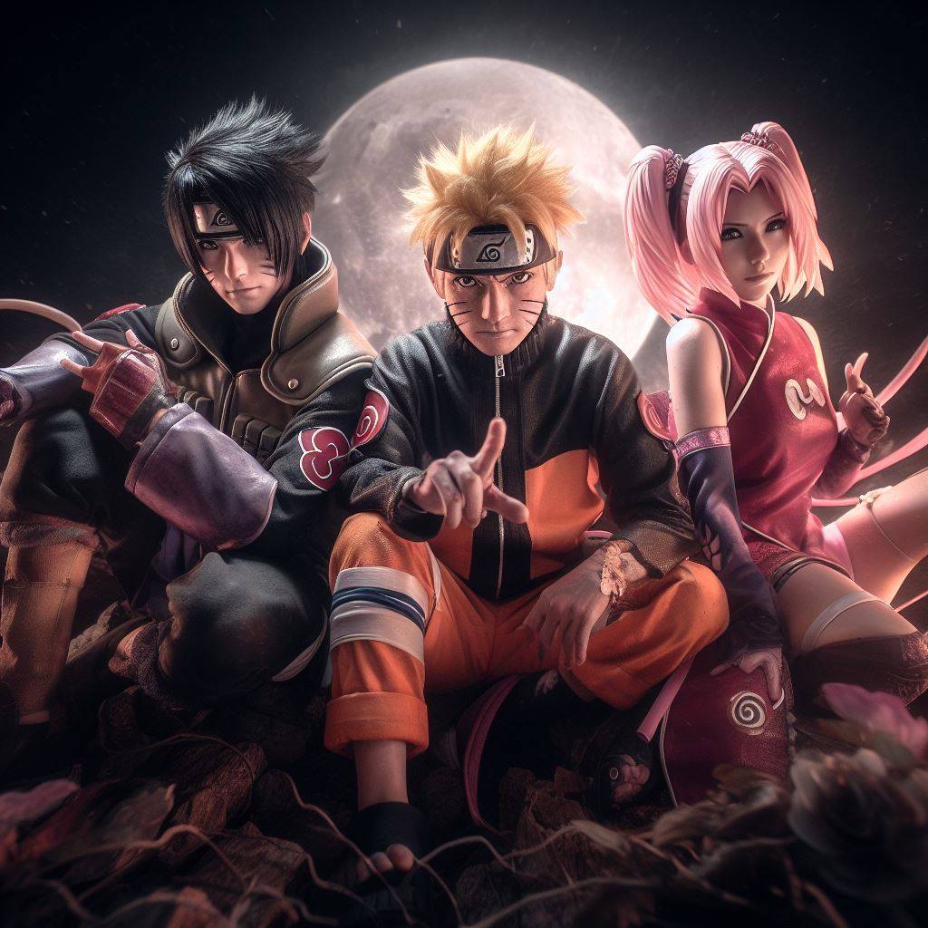 Naruto, Sasuke y Sakura en live-action creados con Inteligencia Artificial 