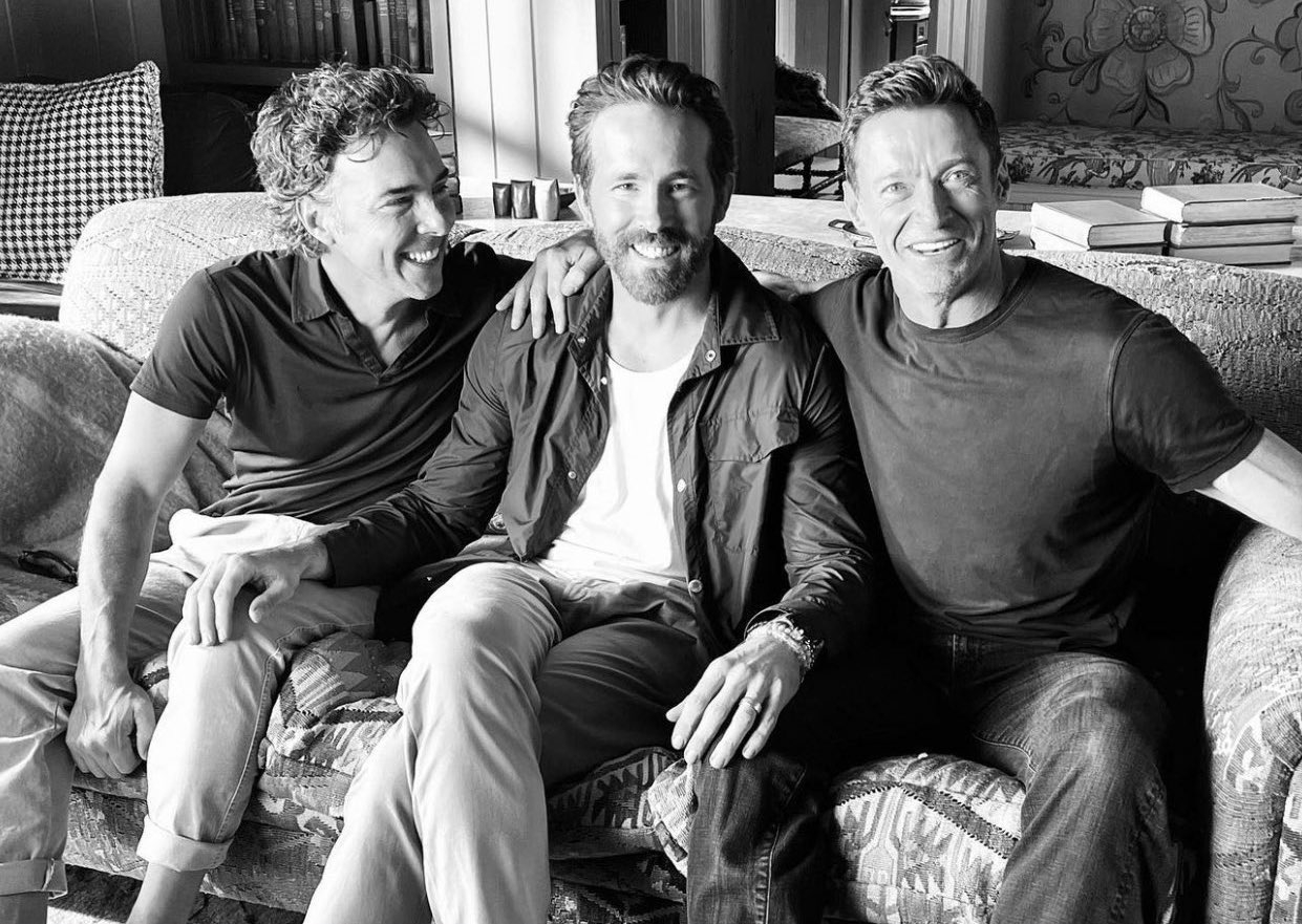 Shawn Levy, Ryan Reynolds y Hugh Jackman 