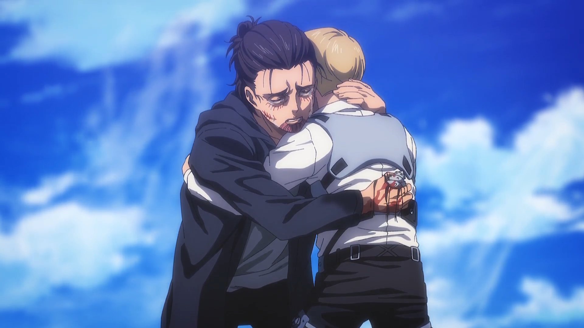 Eren Jaeger y Armin juntos en el último episodio de shingeki no Kyojin