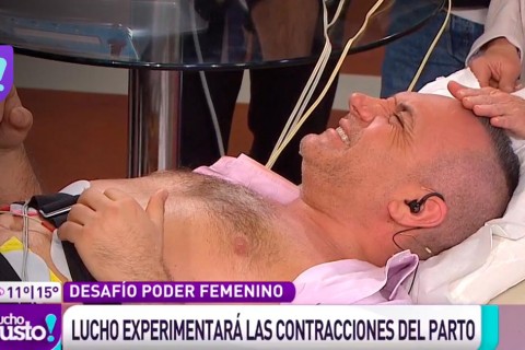 Lucho sufrió experimentando el dolor de las contracciones de un parto