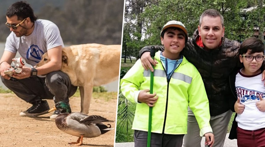 "La patrulla ambientalista" con la ayuda de un perro y un pato limpian el Parque Quinta Normal