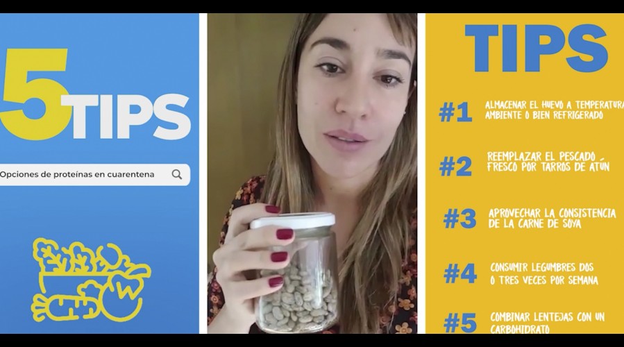 #5Tips: Cata "la nutri" nos recomienda opciones de proteína para consumir en cuarentena