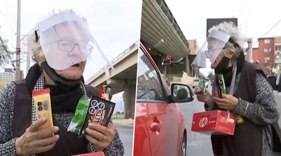 Vecinos en ayuda de Norita: Le entregan mercadería para que deje de vender dulces en la calle a sus 81 años