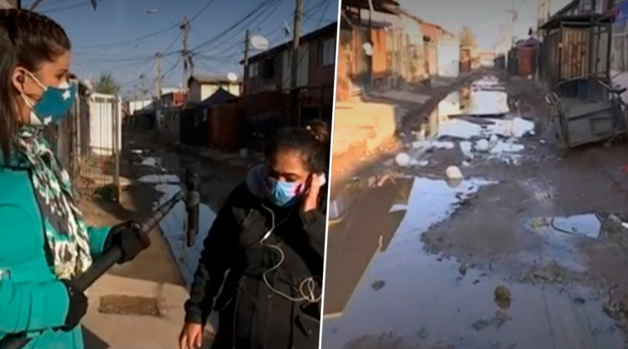 Vecinos de La Pintana en el de barro por calles en mal estado: No ha podido ingresar ambulancia ni funeraria