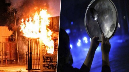 Noche de masivos cacerolazos, barricadas y saqueos por retiro de 10% de AFP
