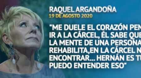 Raquel Argandoña por Nano Calderón: "El papá quiere secar a su hijo en la cárcel"