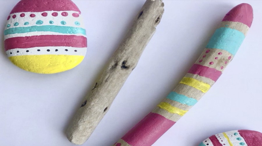 #DesafíoArteKids 7: Piedras y ramas pintadas