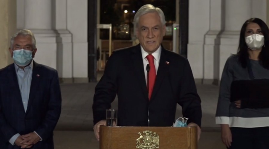 Presidente Piñera confirma que enviará proyecto de ley para postergar las elecciones por 5 semanas