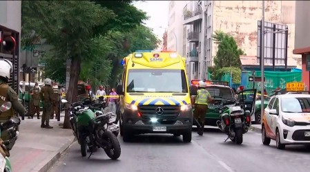 Un sujeto herido y tres detenidos deja balacera en Santiago Centro