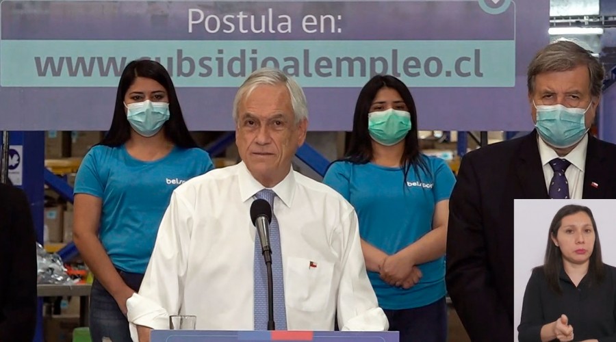 Presidente Sebastián Piñera anunció extensión hasta junio del IFE Laboral y Subsidio Protege
