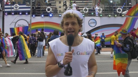 Joaquín Méndez estuvo en la icónica Marcha del Orgullo LGBTQ+ de São Paulo junto a Jean Paul Gaultier