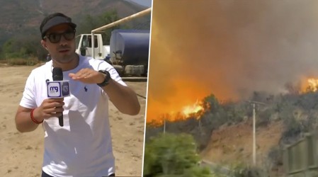 Así avanza el incendio forestal en la localidad de Colliguay