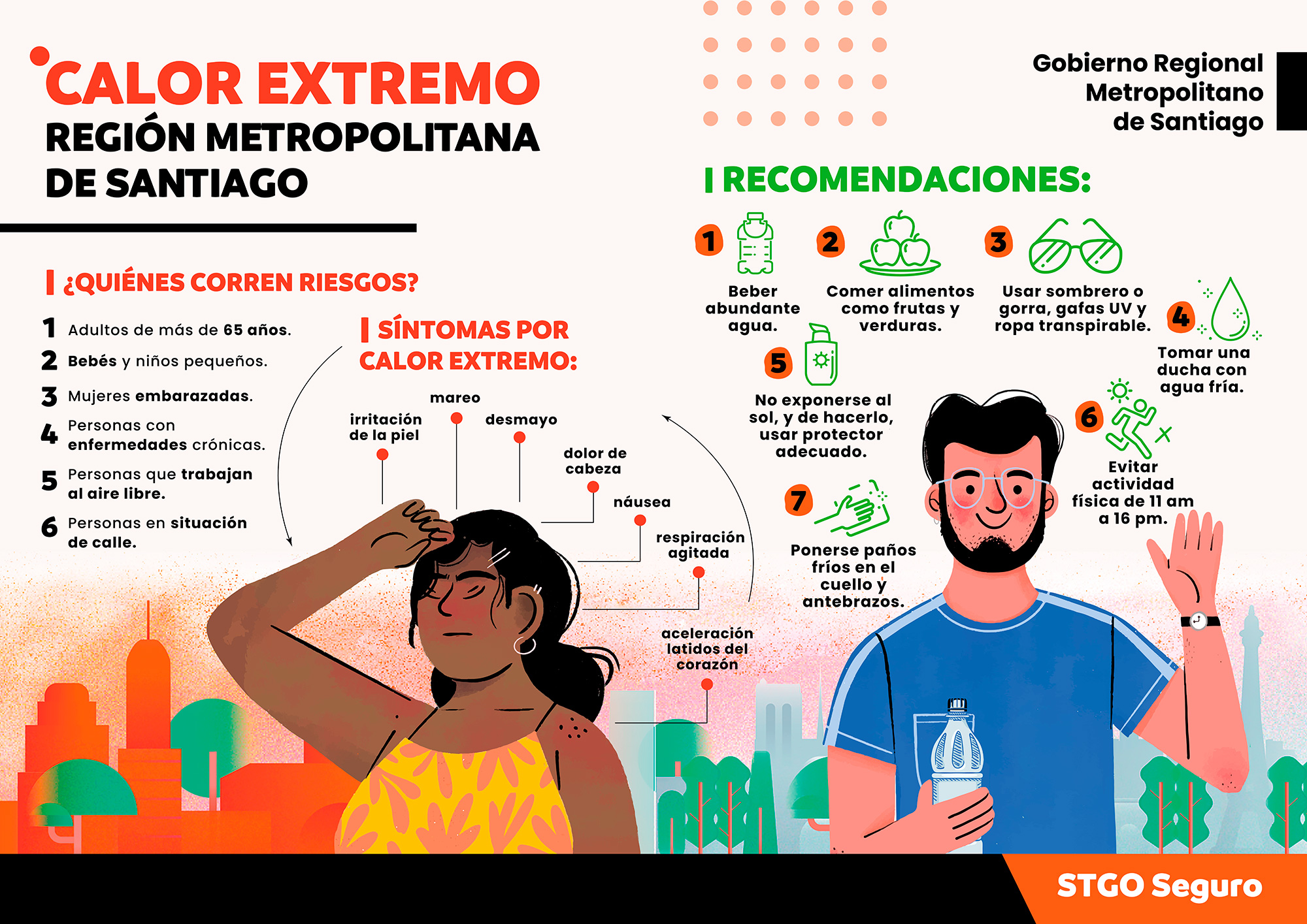 Recomendaciones por calor extremo de Gobierno Regional Metropolitano