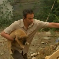 Gonzalo Ramírez rescató a un cachorro en pleno incendio en Tomé
