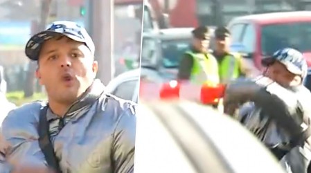 Conductor agrede con un cono a personal policial en fiscalización
