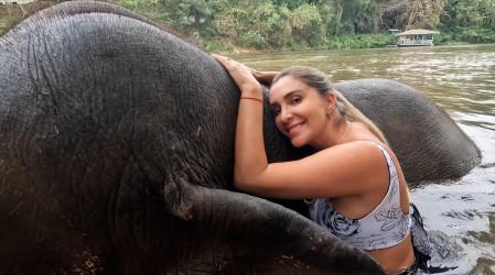 ¡Alucinante!: Dani Urrizola y César conocieron un increíble refugio de elefantes en Viajando Ando