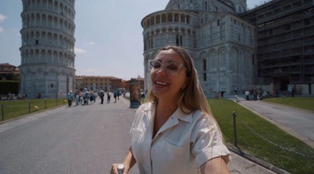 ¿Está realmente inclinada?: Dani Urrizola y César visitaron la Torre de Pisa en Viajando Ando
