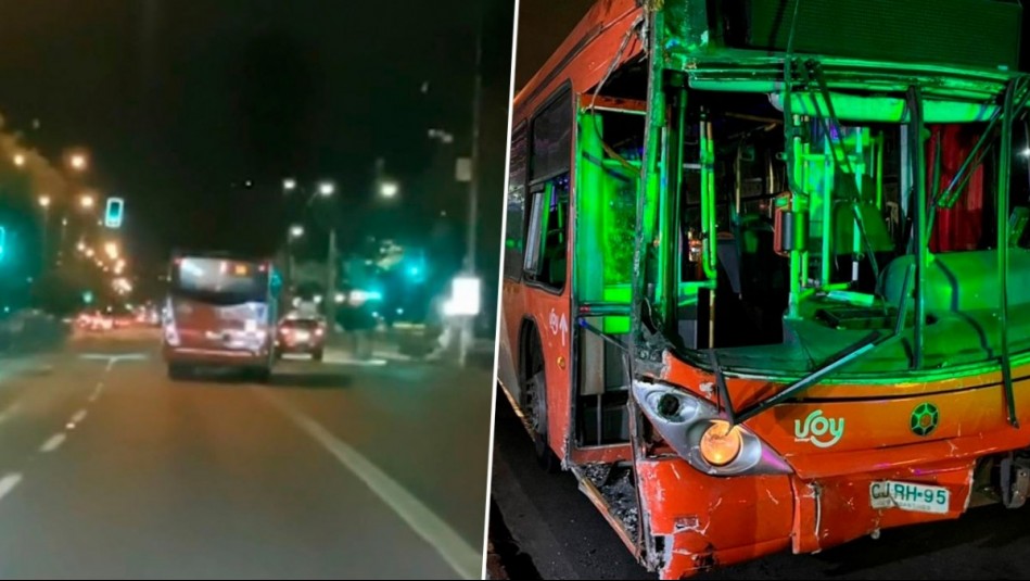 Chocó vehículo y derribó cuatro postes: Detienen a chofer de bus RED que manejaba drogado