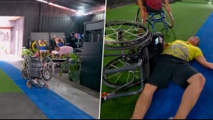 '¡Se desmayó!': Fernando Godoy terminó en el suelo tras entrenar con atleta paralímpico en Bajo el Mismo Techo