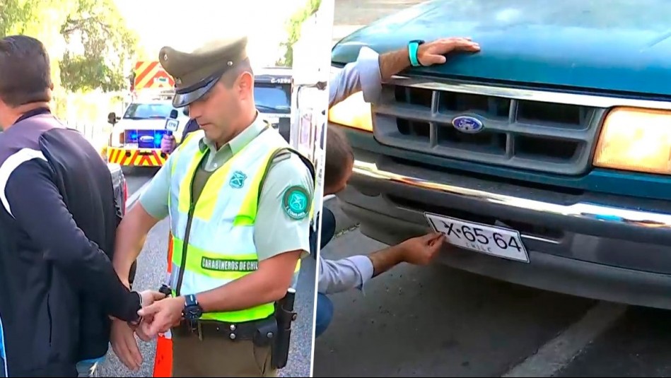 Conductor es sorprendido utilizando patentes de papel de stickers: Fue detenido por Carabineros en Renca