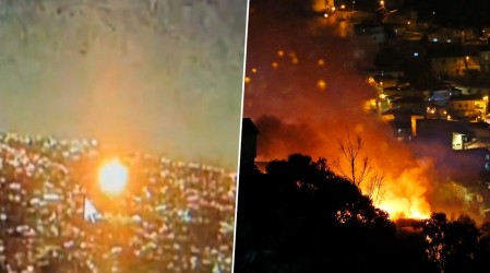 Fue captado en video: Bengala sería el origen de voraz incendio en el Cerro Cordillera de Valparaíso