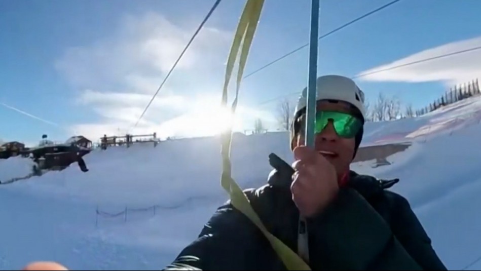 'La vista es espectacular': Gonzalo Ramírez se la juega y se tira en canopy en Farellones