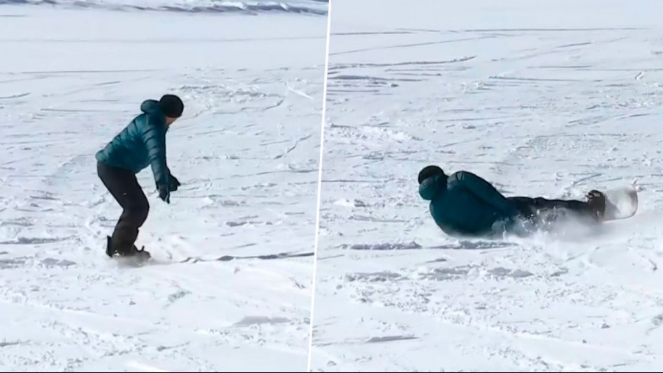 'Agarraste vuelo': Gonzalo Ramírez sufre caída mientras se lanzaba en snowboard en Farellones