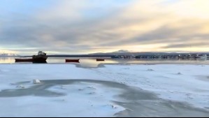Impresionantes imágenes: Caminata sobre agua congelada en Puerto Natales
