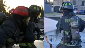Apagaron un auto en llamas: Tita Ureta y Gastón Salgado viven un día como bomberos en De Paseo