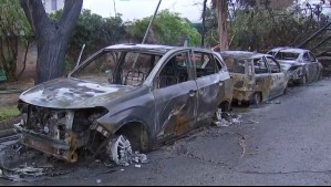 Tres autos resultaron completamente quemados tras caída de árbol sobre tendido eléctrico en Macul