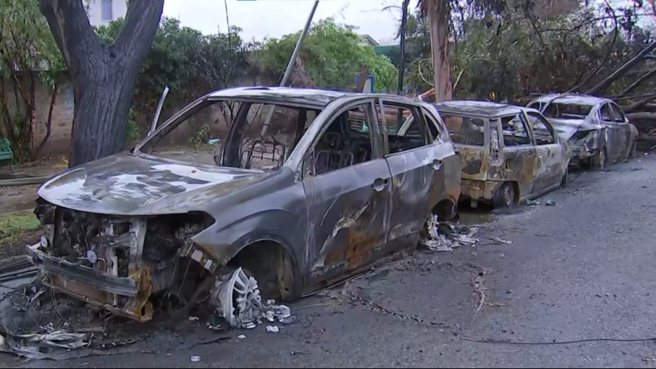 Tres autos resultaron completamente quemados tras caída de árbol sobre tendido eléctrico en Macul